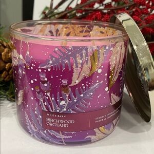 Bath & Body Works “Birchwood Orchard” Apple & Clove Scented NEW 3 Wick Candle